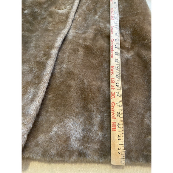 Vtg Tudor City 1960s Coat Womens Medium Tan Mink Collar Malden Otter Faux Fur - Picture 15 of 16